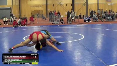 174 lbs Quarterfinal - Ethan Contreras, Unattached vs Olajuwon Sobomehin, UN Clackamas Community College