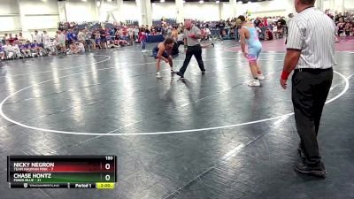 150 lbs Placement (16 Team) - Chase Hontz, MAWA Blue vs Nicky Negron, Team Nauman Pink