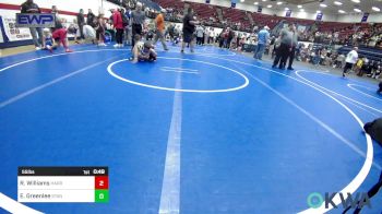 55 lbs Round Of 16 - Ryker Williams, Harrah Little League Wrestling vs Everest Greenlee, Standfast