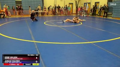 100 lbs Round 1 - Josie Wilson, Abilene Kids Wrestling Club vs Adrian Salcido, Colby Kids Wrestling Club