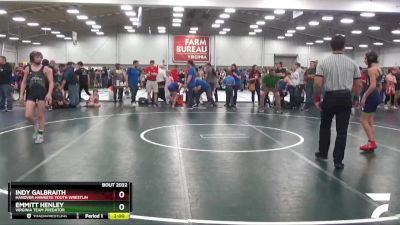 97 lbs Champ. Round 1 - Indy Galbraith, Hanover Hawkeye Youth Wrestlin vs Emmitt Henley, Virginia Team Predator