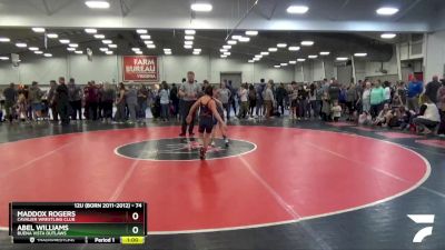 74 lbs Cons. Round 3 - Maddox Rogers, Cavalier Wrestling Club vs Abel Williams, Buena Vista Outlaws