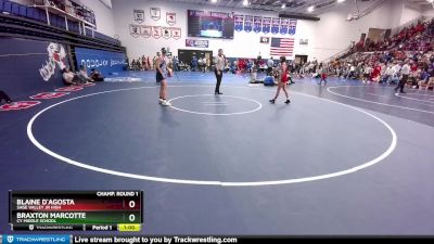 105 lbs Champ. Round 1 - Blaine D`Agosta, Sage Valley Jr High vs Braxton Marcotte, CY Middle School