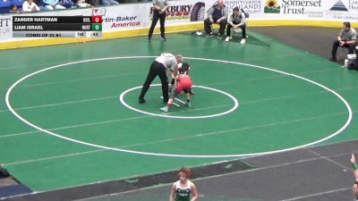 110 lbs Consi Of 32 #1 - Zander Hartman, Boiling Springs vs Liam Israel, Northampton