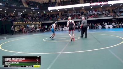 125 lbs Champ. Round 1 - Gunnar Davis, Cordova vs Kaiser DesOrmeaux, Kenai Central High School