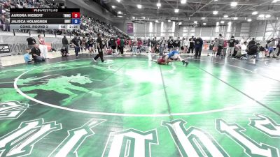 130 lbs Cons. Round 2 - Aurora Hiebert, Thunder Mountain Wrestling Club vs Jalisca Holmgren, Inland Northwest Wrestling Training Center