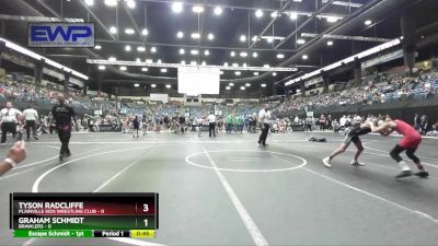 90 lbs Quarterfinal - Graham Schmidt, Brawlers vs Tyson Radcliffe, Plainville Kids Wrestling Club