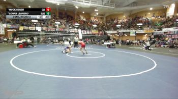 132 lbs Cons. Round 2 - Huck Seger, Caney Valley HS vs Logan Leandro, Burlingame HS