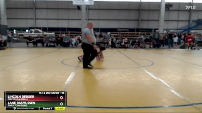 65 lbs Semifinal - Lane Rasmussen, Small Town Grims vs Lincoln DeBoer, Fighting Squirrels