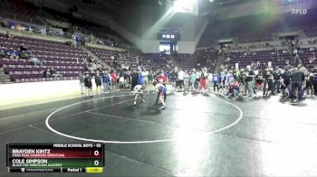 92 lbs Cons. Round 1 - Brayden Kintz, Pikes Peak Warriors Wrestling vs Cole Simpson, Black Fox Wrestling Academy