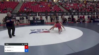 76 kg Cons 16 #2 - Kimberly Carlin, Colorado Mesa Wrestling Club vs Alyssa Arana, California