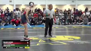 133 lbs Champ. Round 1 - Grayson Smith, Hiram College vs Blake McGee, Wabash College