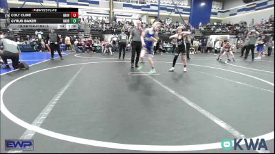 73 lbs Quarterfinal - Colt Cline, Grover Rains Wrestling Club vs Cyrus Baker, Harrah Little League Wrestling