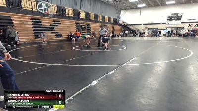 100 lbs Cons. Round 3 - Camden Aton, Treasure Valley Catholic Schools vs Jaxon Davies, Lone Star Middle School