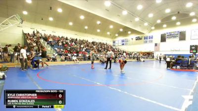 132 lbs Champ. Round 1 - Kyle Christopher, Warhammer Wrestling Club vs Ruben Gonzales, Los Alamitos High School