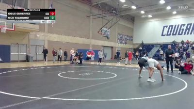 149 lbs Cons. Semi - Nico Yazzolino, Clackamas Unattached vs Josue Gutierrez, Clackamas Community College