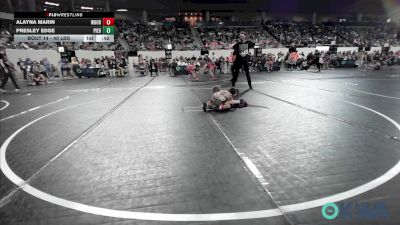 40 lbs Round Of 16 - Alayna Marin, Woodward Youth Wrestling vs Presley Edge, Piedmont