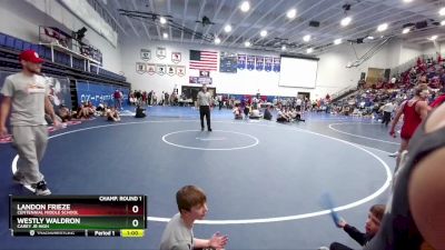 120 lbs Semifinal - Westly Waldron, Carey Jr High vs Landon Frieze, Centennial Middle School