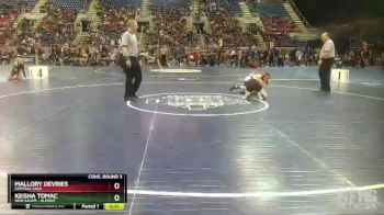 110 lbs Cons. Round 3 - Mallory DeVries, Central Cass vs Keisha Tomac, New Salem - Almont