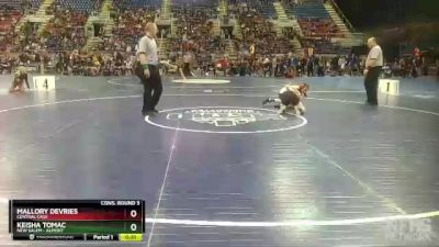 110 lbs Cons. Round 3 - Mallory DeVries, Central Cass vs Keisha Tomac, New Salem - Almont