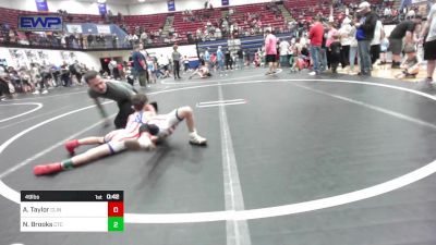 49 lbs Consi Of 4 - Ayden Taylor, Clinton Youth Wrestling vs Noah Brooks, Comanche Takedown Club