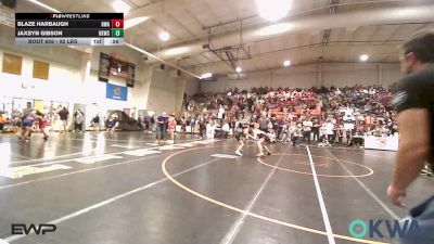 92 lbs Round Of 16 - Blaze Harbaugh, HURRICANE WRESTLING ACADEMY vs Jaxsyn Gibson, Keystone Kids Wrestling Club