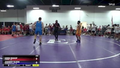 250 lbs 2nd Place Match (16 Team) - Aiden Bishop, Illinois vs Andrew Olson, Minnesota Blue