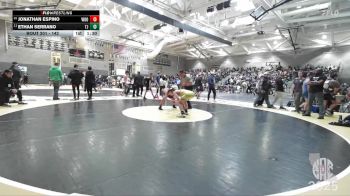 142 lbs Champ. Round 1 - Ethan Serrano, Thomas Jefferson vs Jonathan Espino, Woodlake