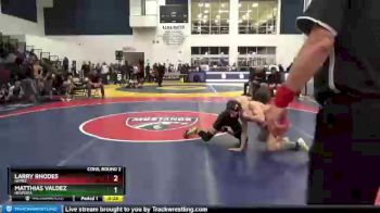 120 lbs Cons. Round 2 - Larry Rhodes, Hemet vs Matthias Valdez, Hesperia