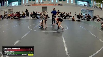 76 lbs Round 2 (6 Team) - Kolt Palmer, Misfits United vs Raylynn Robinson, Riverdale WC