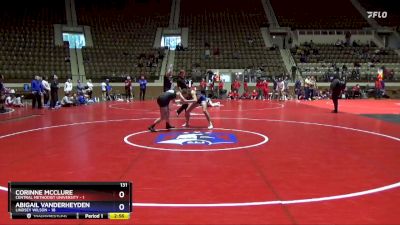 131 lbs Round 2 (3 Team) - Corinne McClure, Central Methodist University vs Abigail Vanderheyden, Lindsey Wilson