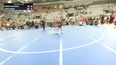 65.3-68.7 lbs Cons. Semis - Ehukai Kekahuna, FLOW Academy Hawaii vs Sadie Sweat, Kalispell Wrestling Club