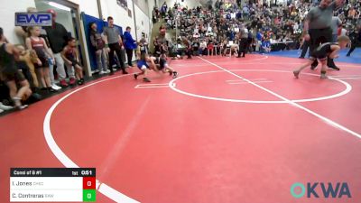 46 lbs Consi Of 8 #1 - Izaiah Jones, Checotah Matcats vs Colton Contreras, Raw Wrestling Club