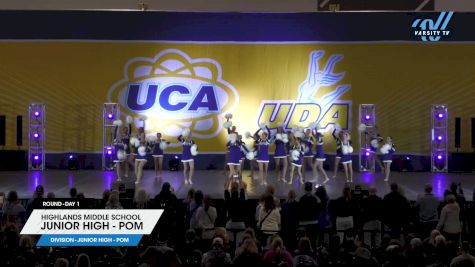 Highlands Middle School - Junior High - Pom [2024 Junior High - Pom Day 1] 2024 UCA/UDA Bluegrass Regional