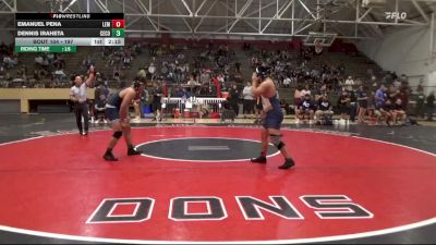 197 lbs Champ. Round 2 - Dennis Iraheta, Cerritos College vs Emanuel Pena, Lemoore College