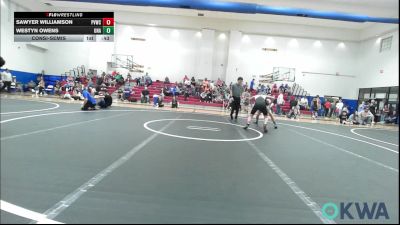 112 lbs Consolation - Sawyer Williamson, Pauls Valley Wrestling Club vs Westyn Owens, Unattached