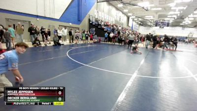 70 lbs Cons. Round 2 - Myles Jeppesen, Northside Wrestling Club vs Decker Berglund, Sanderson Wrestling Academy