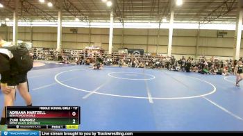 117 lbs Quarterfinal - Zuri Tavarez, Upper Valley Aces Girls vs Adriana Hartzell, New Plymouth Girls