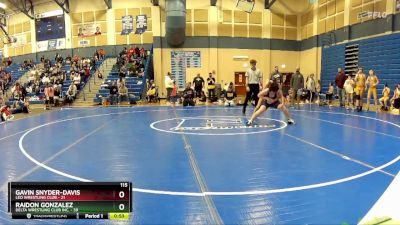 115 lbs Cross Bracket (8 Team) - Raidon Gonzalez, Delta Wrestling Club Inc. vs Gavin Snyder-Davis, Leo Wrestling Club