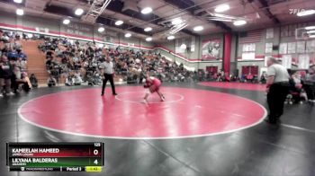 125 lbs Semifinal - LILYANA BALDERAS, Anaheim vs Kameelah Hameed, James Logan