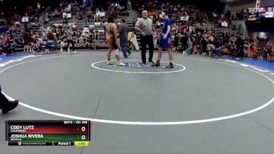 151-159 lbs Quarterfinal - Joshua Rivera, Sedalia vs Cody Lutz, California