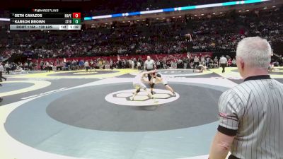 138 lbs Semis - Karson Brown, St. Edward vs Seth Cavazos, Mass. Perry