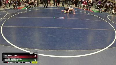 102 lbs Cons. Round 2 - Beckett Lott, Morgan Wrestling Club vs James Barrington, Timpanogos Wrestling