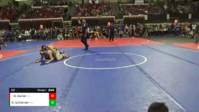 137 lbs Cons. Round 2 - Bo Daniel, Deer Lodge Wrestling vs Kohner Schipman, Malta