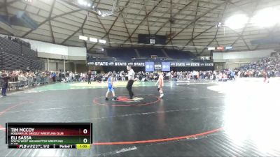 77 lbs Semifinal - Tim McCoy, Hoquiam Jr. Grizzly Wrestling Club vs Eli Sassa, South West Washington Wrestling Club