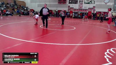 107 lbs Quarterfinal - Nolan Ourada, Redwood Valley vs Maverick Baker, Mankato West