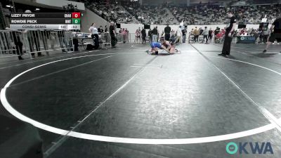 117 lbs Consolation - Lizzy Pryor, Chandler Takedown Club vs Rowdie Peck, Hinton Takedown Club