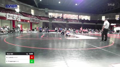 120 lbs 5th Place - Adyson (Ady) Lewis, Ardmore HS Lady Tigers vs Zoey Freeman, Bristow High School Girls