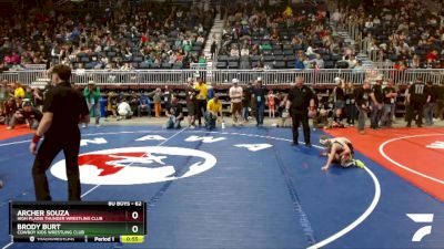 62 lbs Cons. Round 3 - Archer Souza, High Plains Thunder Wrestling Club vs Brody Burt, Cowboy Kids Wrestling Club