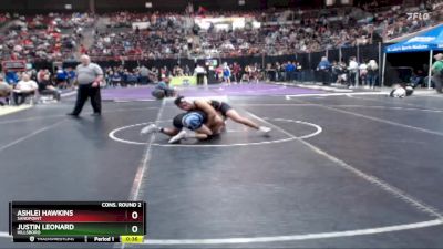 132 lbs Cons. Round 2 - Justin Leonard, Hillsboro vs Ashlei Hawkins, Sandpoint